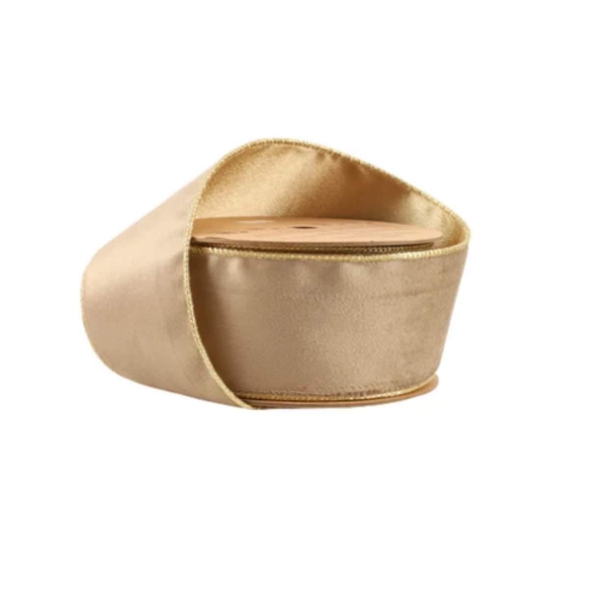 Reversible Latte Gold Wired Ribbon  – 2.5" x 10 Yards,  Wreath Ribbon