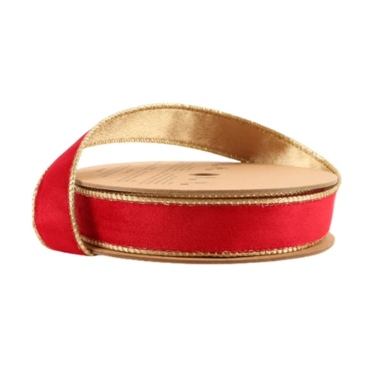 Reversible Red Gold Wired Ribbon  – 1" x 10 Yards,  Wreath Ribbon
