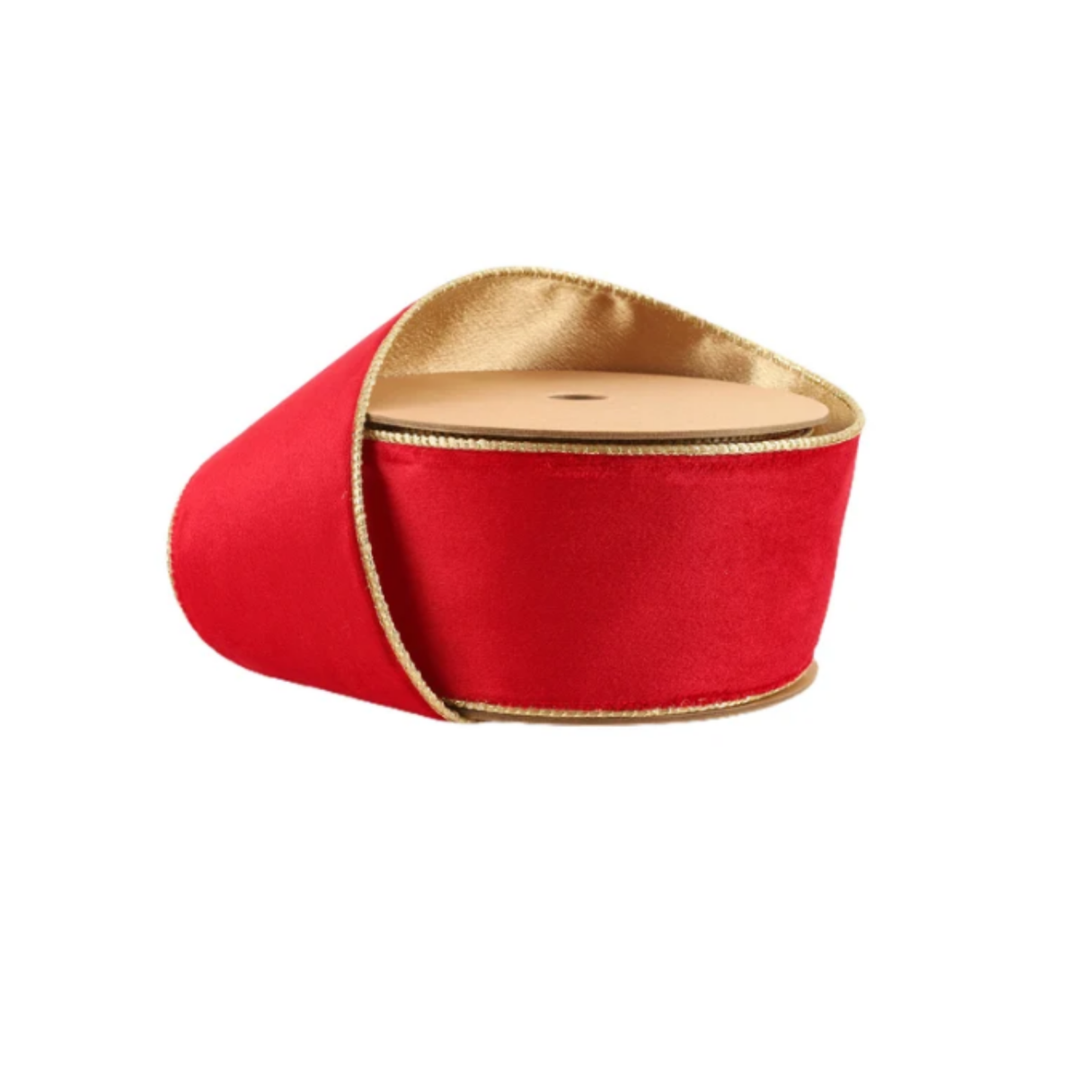 Reversible Red Gold Wired Ribbon  – 2.5" x 10 Yards,  Holiday Wreath Ribbon