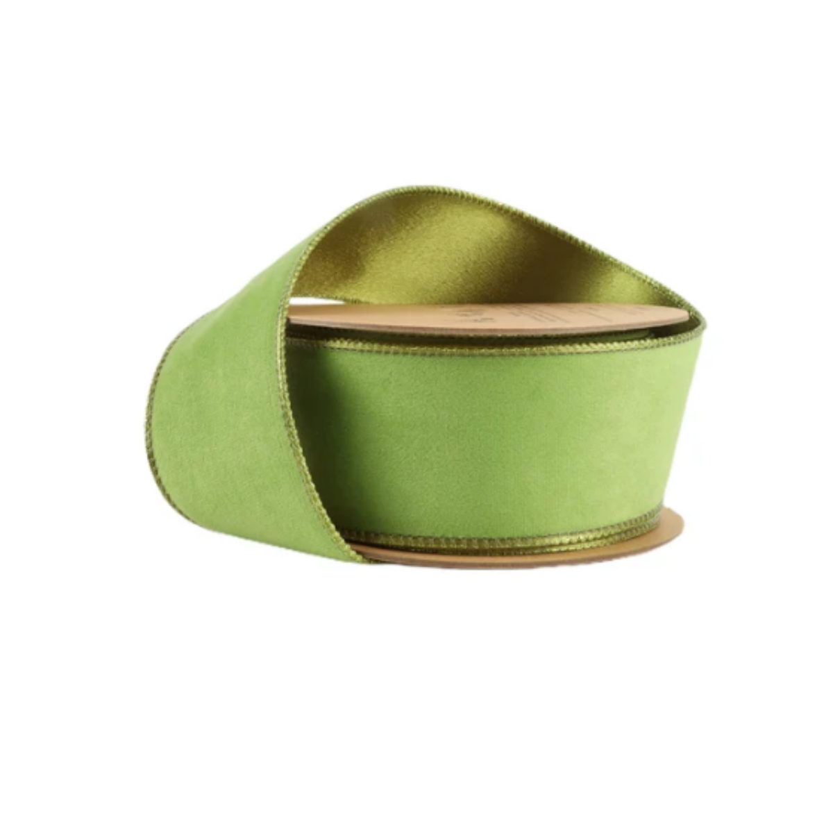 Reversible Lime Shimmer Wired Ribbon  – 2.5" x 10 Yards,  Holiday Wreath Ribbon