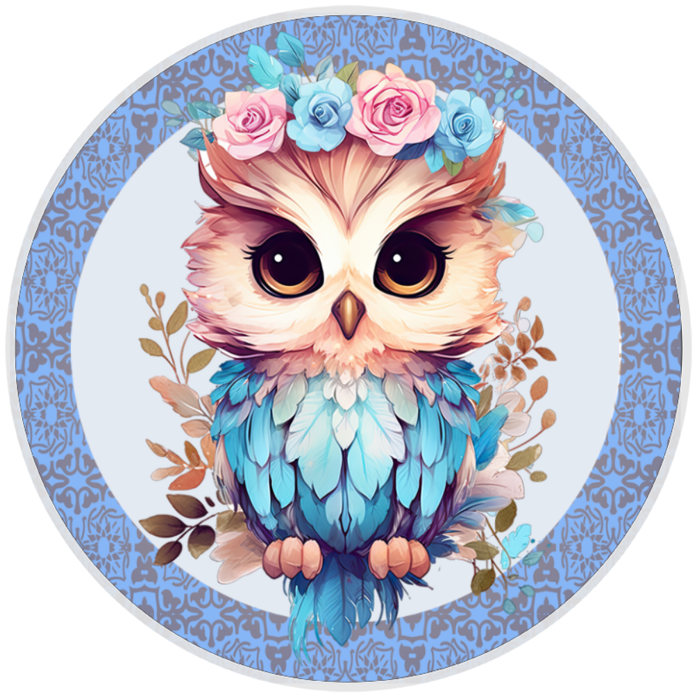 10”  Owl Floral Sign, Home Decor, Aluminum, The Ritzy Cactus