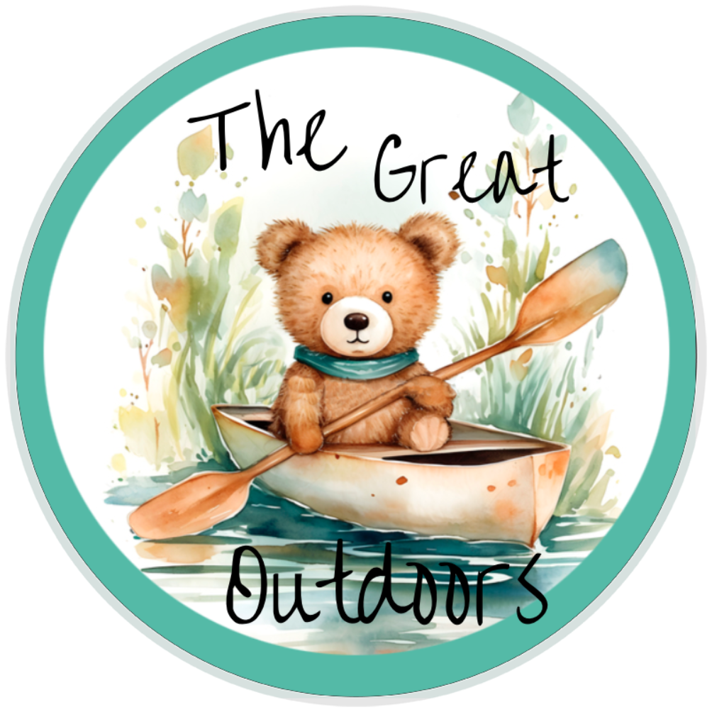 10” The Great Outdoors Teddy Bear Sign, Home Decor, Aluminum, The Ritzy Cactus