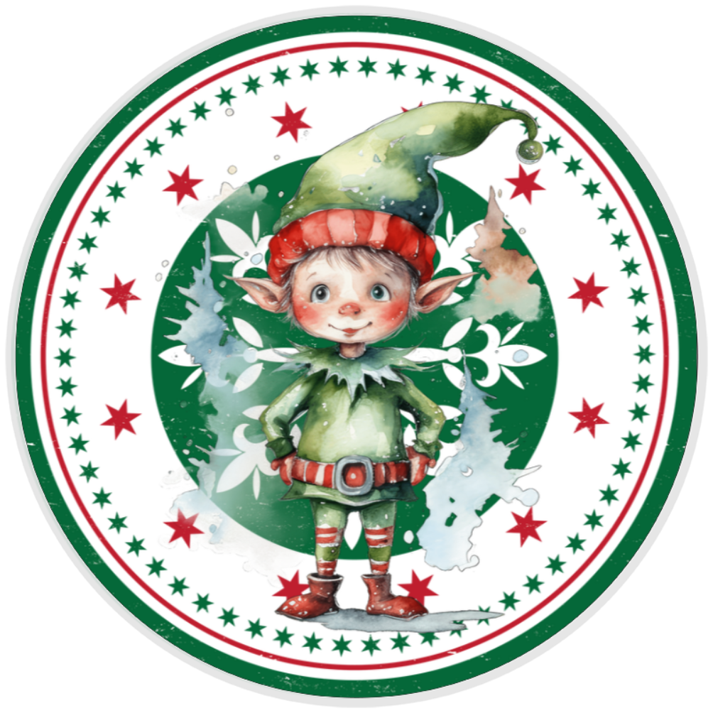 10” Elf Christmas Sign, Home Decor, Aluminum, The Ritzy Cactus