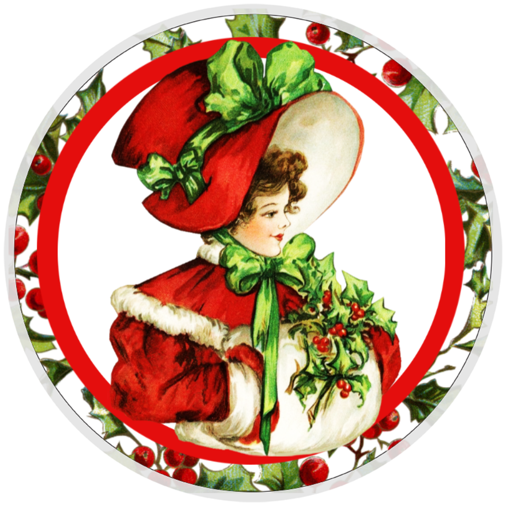 10” Victorian Christmas Sign, Home Decor, Aluminum, The Ritzy Cactus