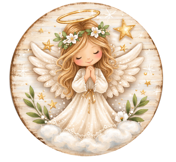 10" Rustic Angel Sign, Metal Wreath Sign, Home Decor, DIY Wreath Supply