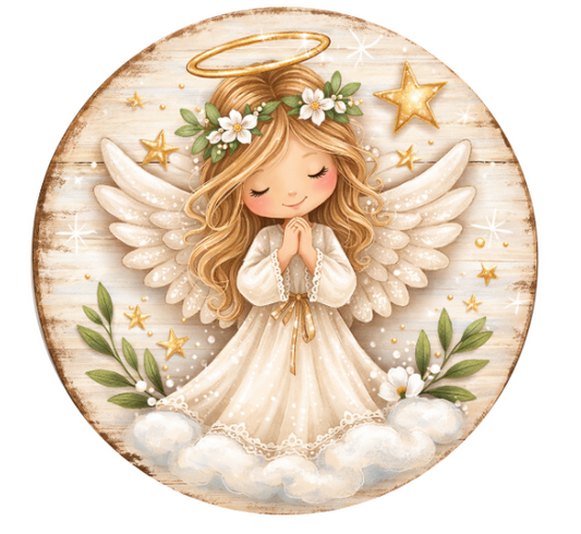 10" Rustic Angel Sign, Metal Wreath Sign, Home Decor, DIY Wreath Supply