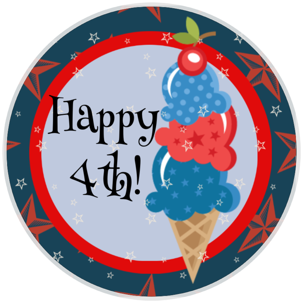 10” Patriotic Ice Cream Cone Sign, Wreath Sign, Home Decor