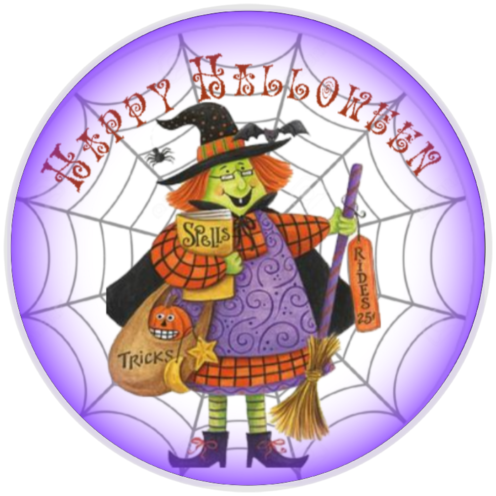 10” Halloween Witch Wreath Sign, Home Decor, Aluminum, The Ritzy Cactus