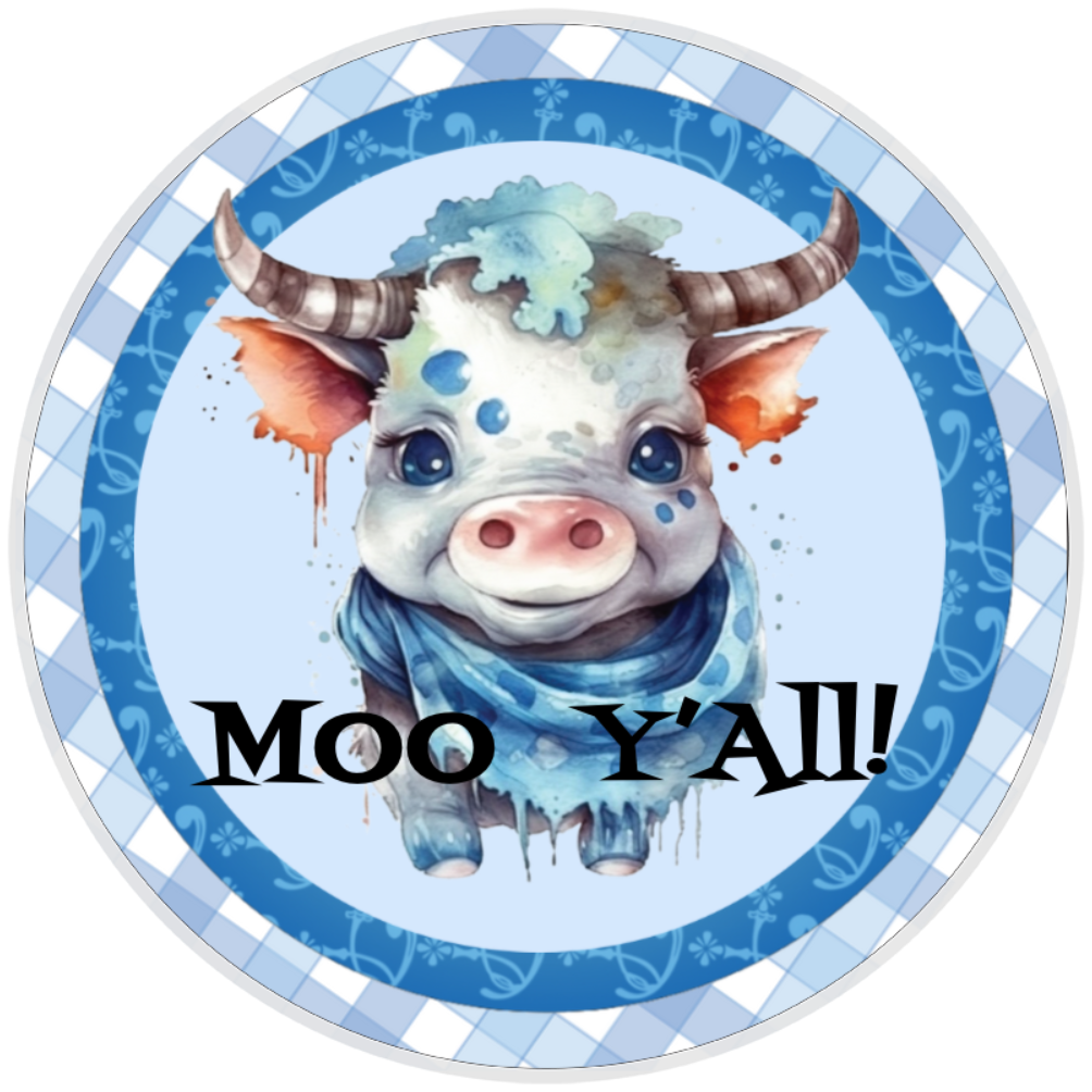10” Moo Y’All Cow Sign, Home Decor, Aluminum, The Ritzy Cactus