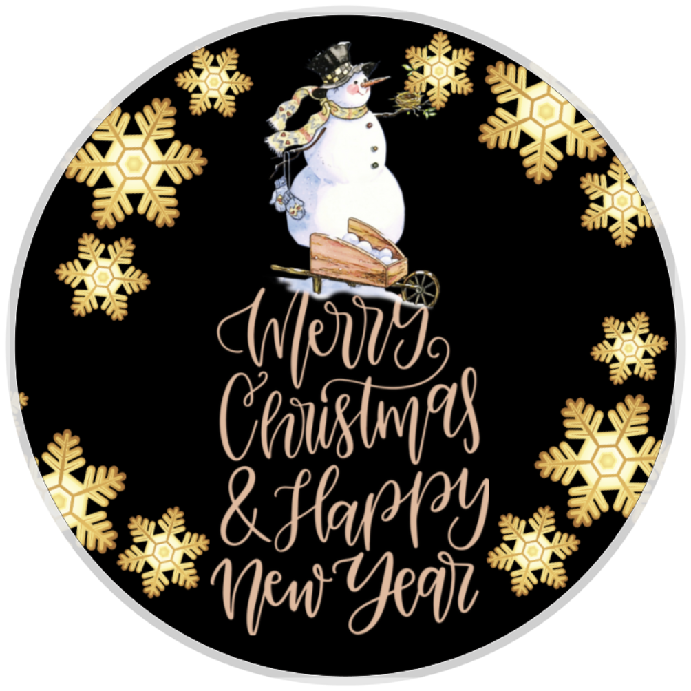 10” Snowflake Snowman Sign, Home Decor, Aluminum, The Ritzy Cactus