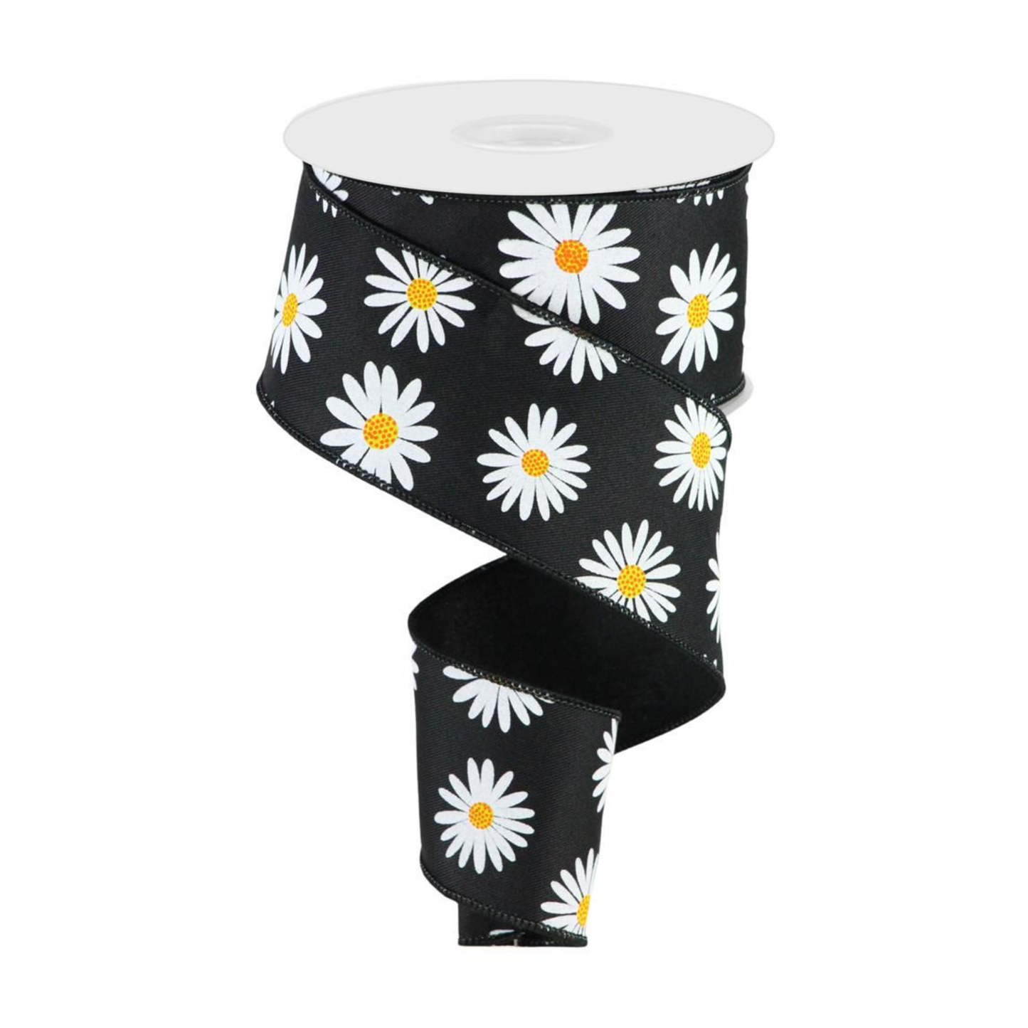 Daisy On Faux Royal Wired Ribbon by RG Ribbon – 2.5" x 10 Yards, Wreath Ribbon, Craft Supplies, The Ritzy Cactus