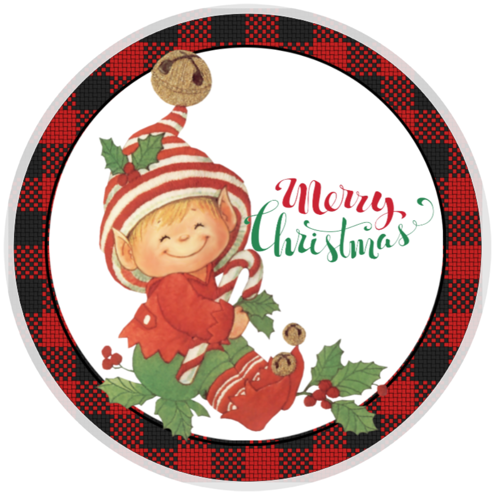 10” Merry Christmas Elf Sign, Home Decor, Aluminum, The Ritzy Cactus