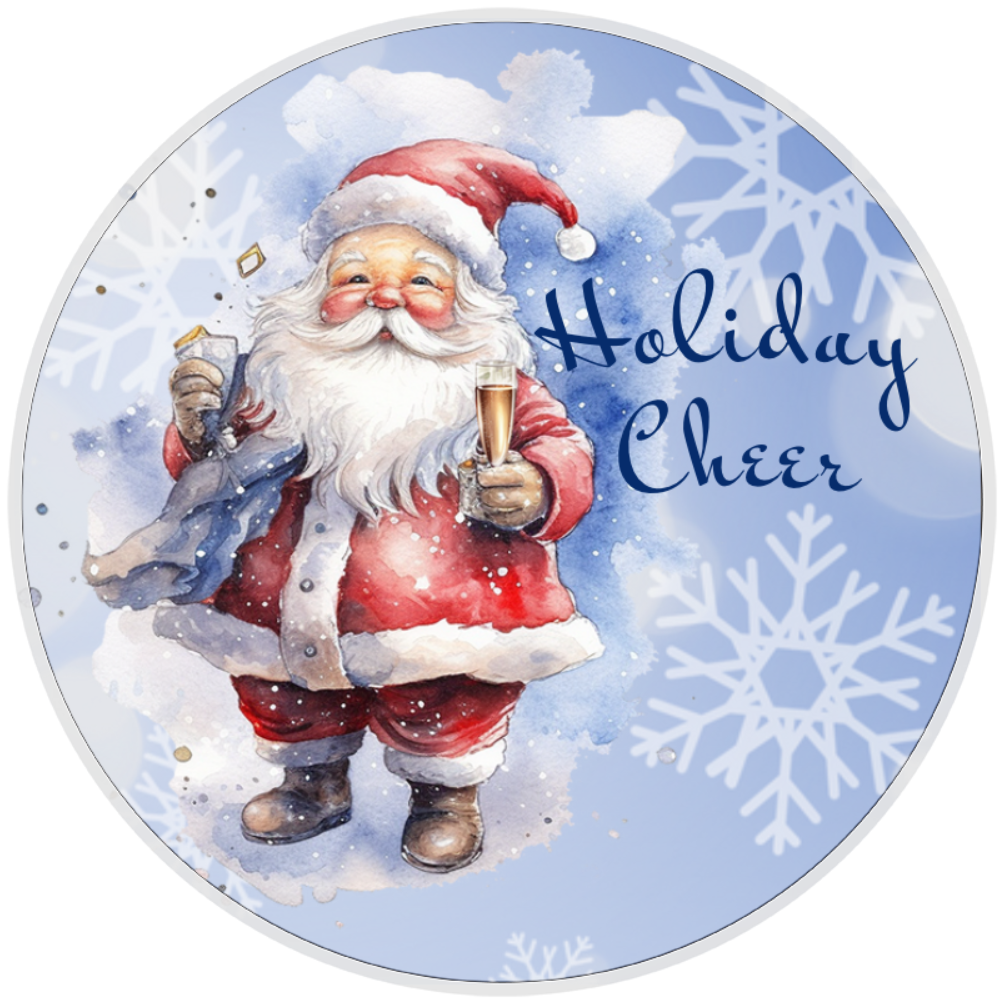 10 Santa Holiday Cheer Wreath  Sign, Home Decor, Aluminum, The Ritzy Cactus