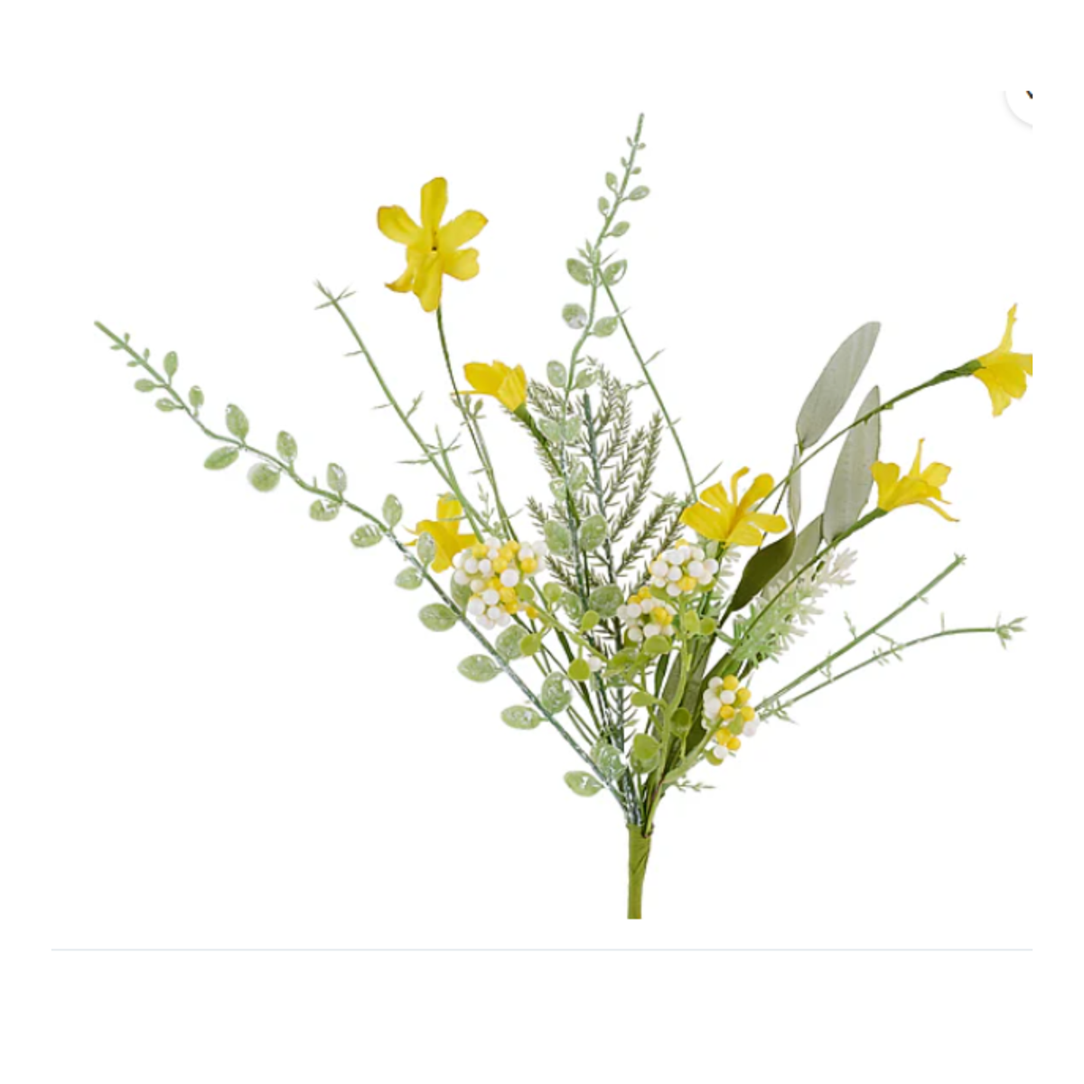 Fabric Flower Eva Yellow Gold Off White 12 Inch Spray| Floral Stem Embellishment | Home Decor