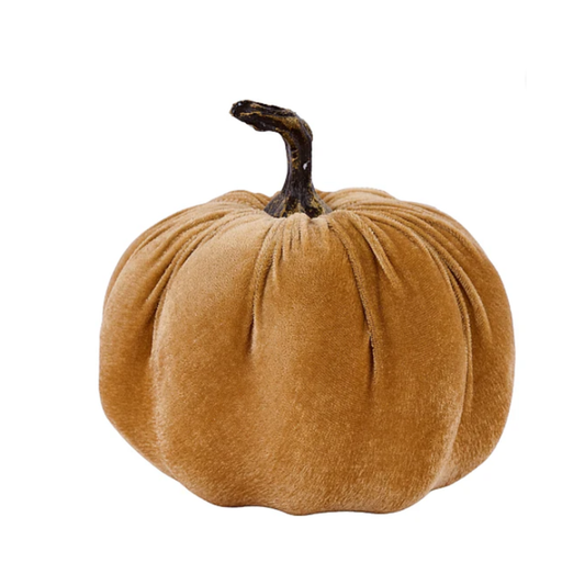 7"Dia x 6.5"H Velvet Pumpkin Gold Attachment, DIY Supplies, Wreath Attachment