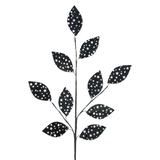Star Fabric Halloween Leaf Spray| Stem Embellishment | DIY Wreath Supply
