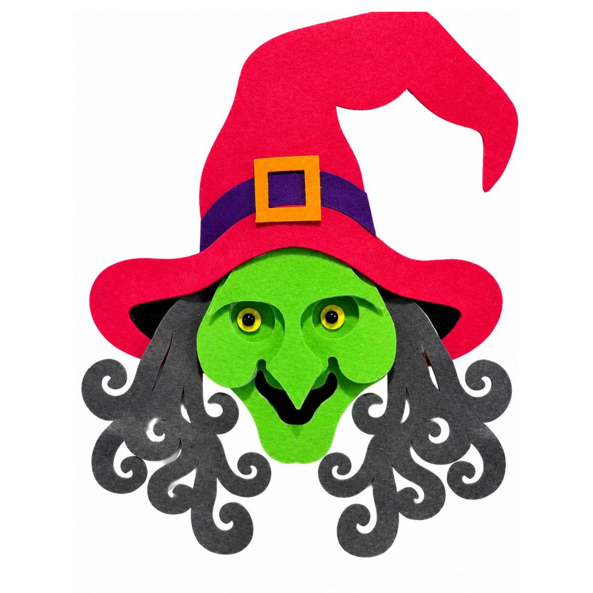 16 Inch Felt Foam 3D Witch Head Wreath Attachment