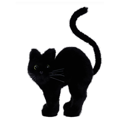 10.75"W x 14.6"H Long Fur Cat with Whiskers Attachment, DIY Supplies, Wreath Attachment