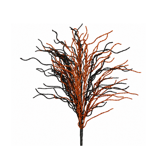Glitter Web Spray| Orange Black Halloween Stem Embellishment | DIY Wreath Supply