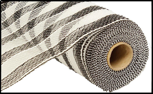Black & White Stripe Deco Mesh - 10 inches x 10yards, Poly Deco Mesh, Craft Supplies, DIY Crafts, Wreath Making