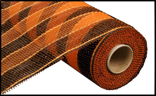Black & Orange Stripe Deco Mesh - 10 inches x 10yards, Poly Deco Mesh, Craft Supplies, DIY Crafts, Wreath Making