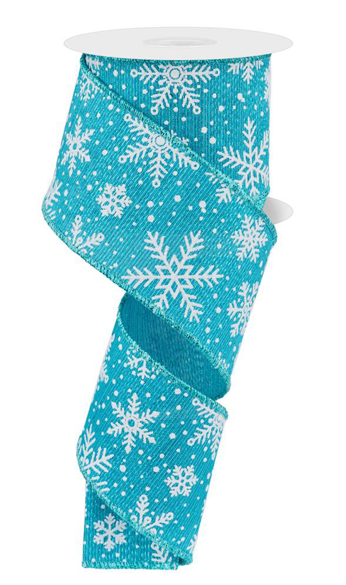Multi Snowflake Winter Wired Ribbon– 2.5" x 10 Yards, Holiday Wreath Ribbon,  Craft Supplies, Winter Ribbon