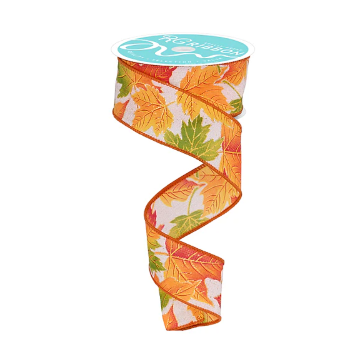 Autumn Leaves Wired Ribbon – 1.5" x 10 Yards, Fall Wreath Ribbon