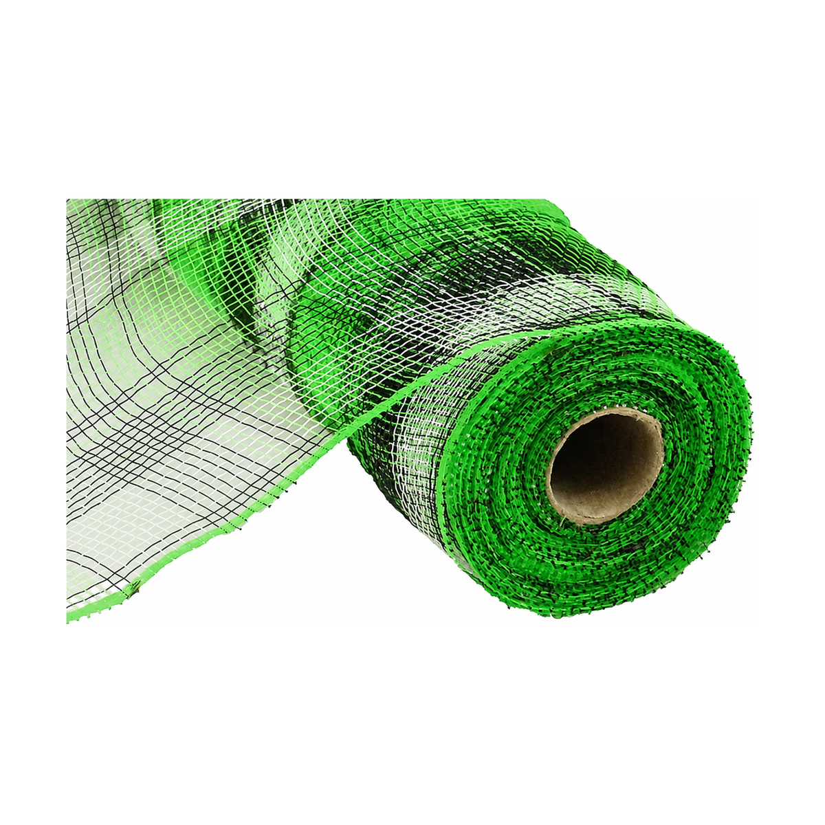 Plaid Deco Mesh Lime Green Black White -10.25 inch x 10yards, Holiday Mesh