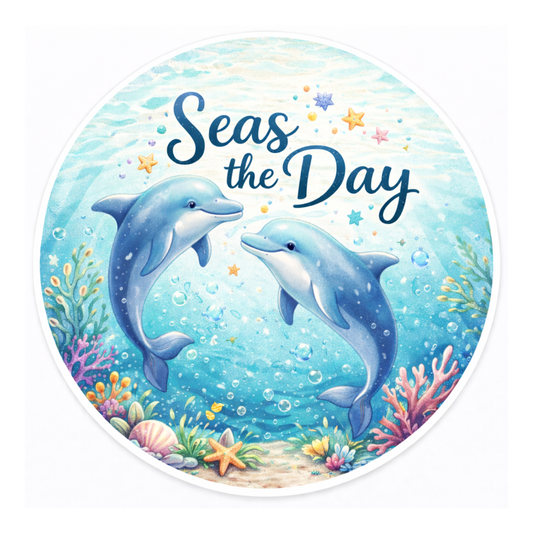 Seas The Day 10" Wreath Sign, Home Decor, The Ritzy Cactus