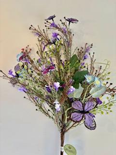 20" Wildflower w/Butterfly Spray, Wreath Embellishment, Wreath Supplies, Home Decor, Greenery, DIY Craft Supply