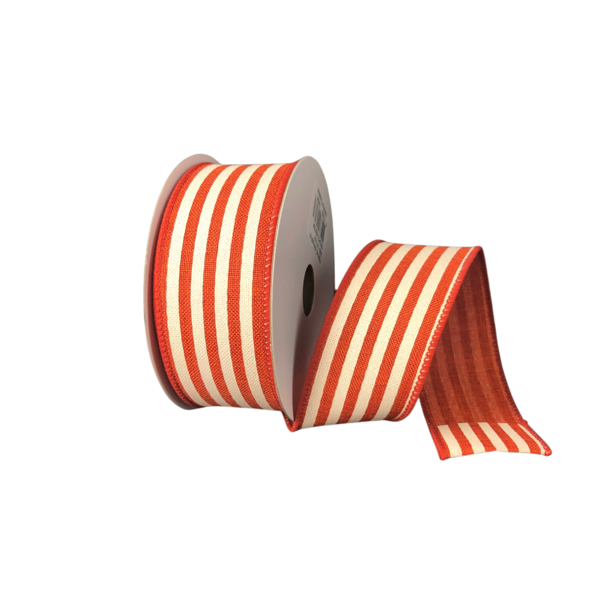 Rust Linen Cabana Stripe Wired Ribbon – 1.5" x 10 Yards, Wreath Ribbon