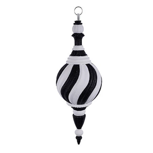 Striped Ball Finial Ornament 18"H, Wreath Embellishment