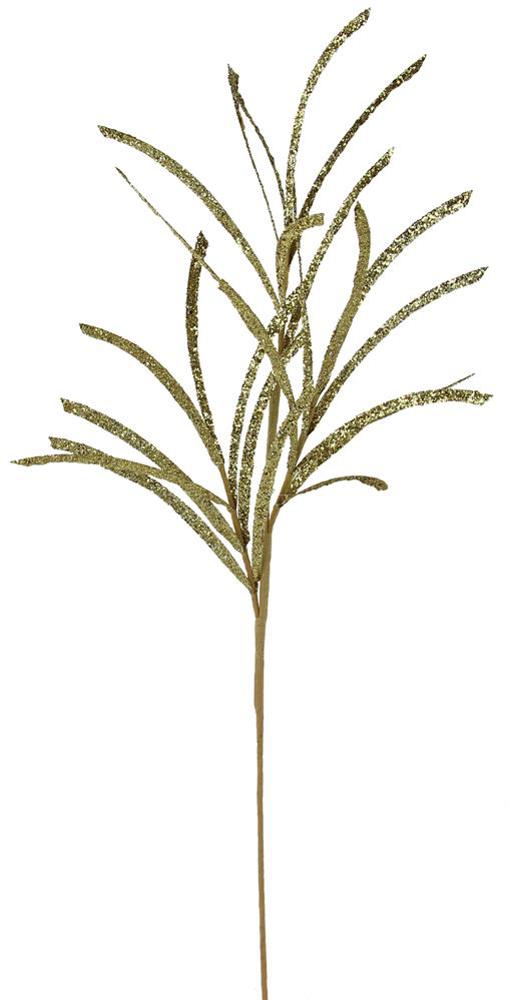 31" Glittered Gold Paper Grass Spray| Christmas Wreath Pick | Stem Holiday Embellishment | DIY Wreath Supply