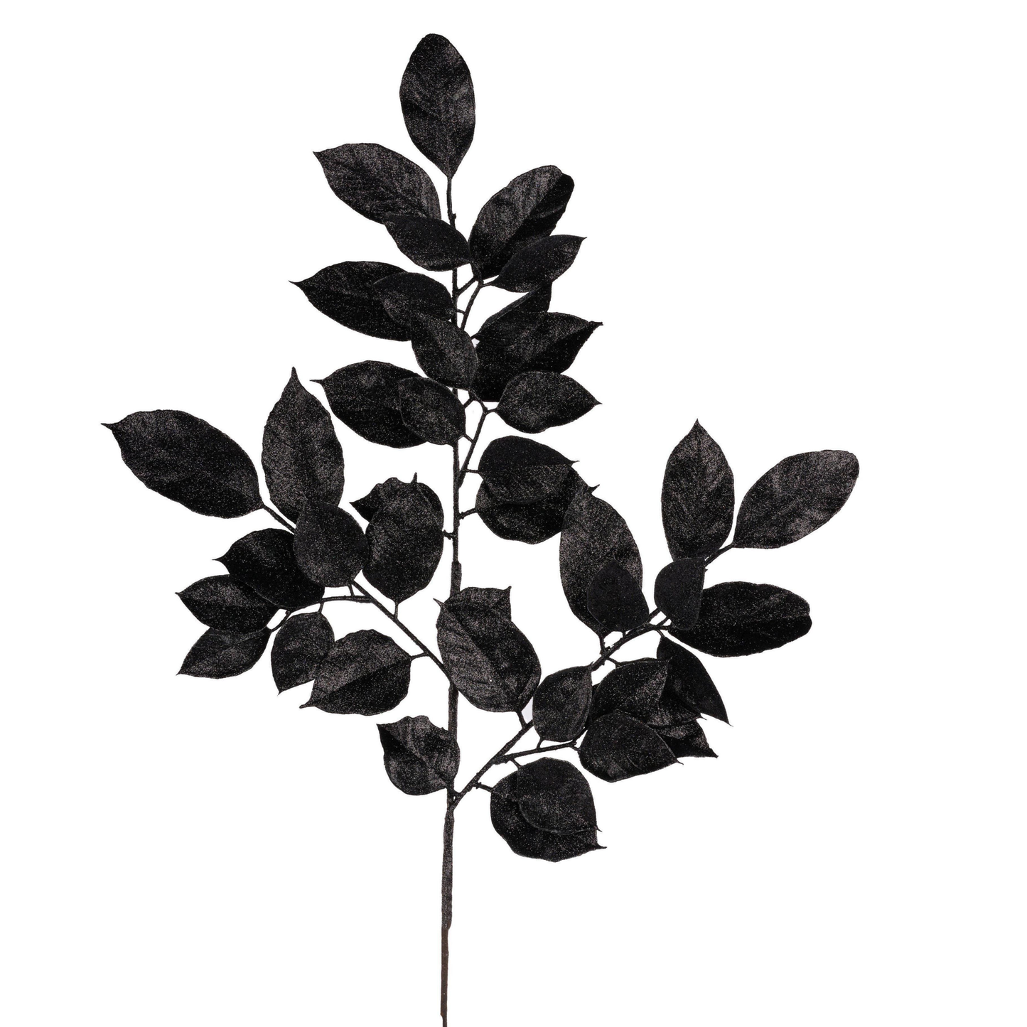 Glitter Salal Spray| Black Halloween Stem Embellishment | DIY Wreath Supply