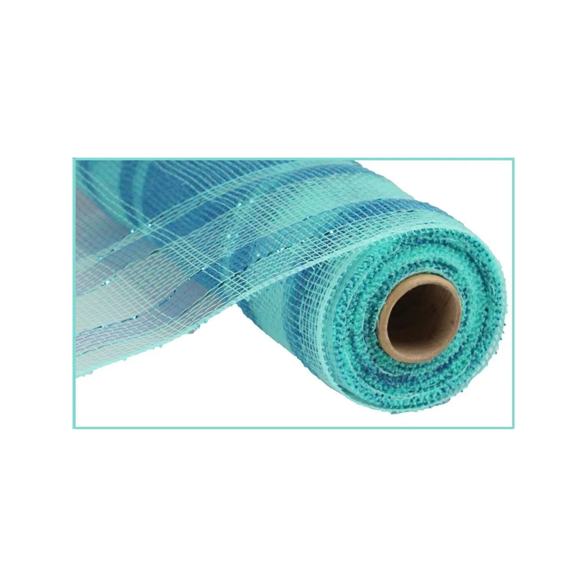 Aqua Turquoise Plaid Deco Mesh -10 inches x 10yards, Poly Deco Mesh, Craft Supplies, DIY Crafts, Wreath Making