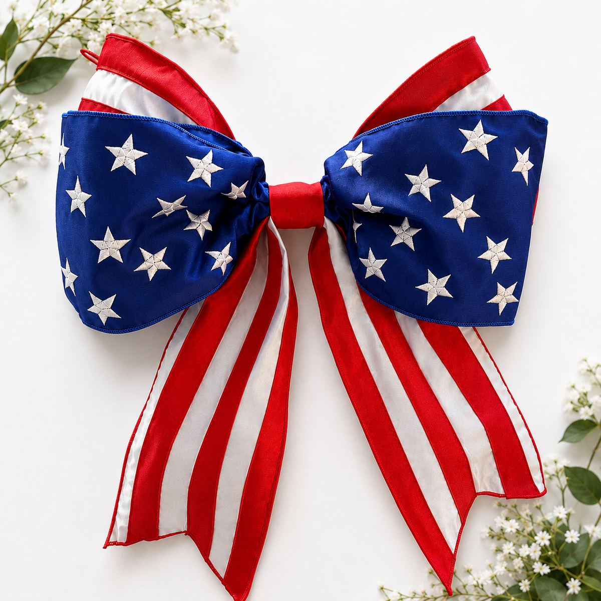 Oversized Patriotic Wired Bow by d. Stevens –  Door Wreath Attachment, The Ritzy Cactus