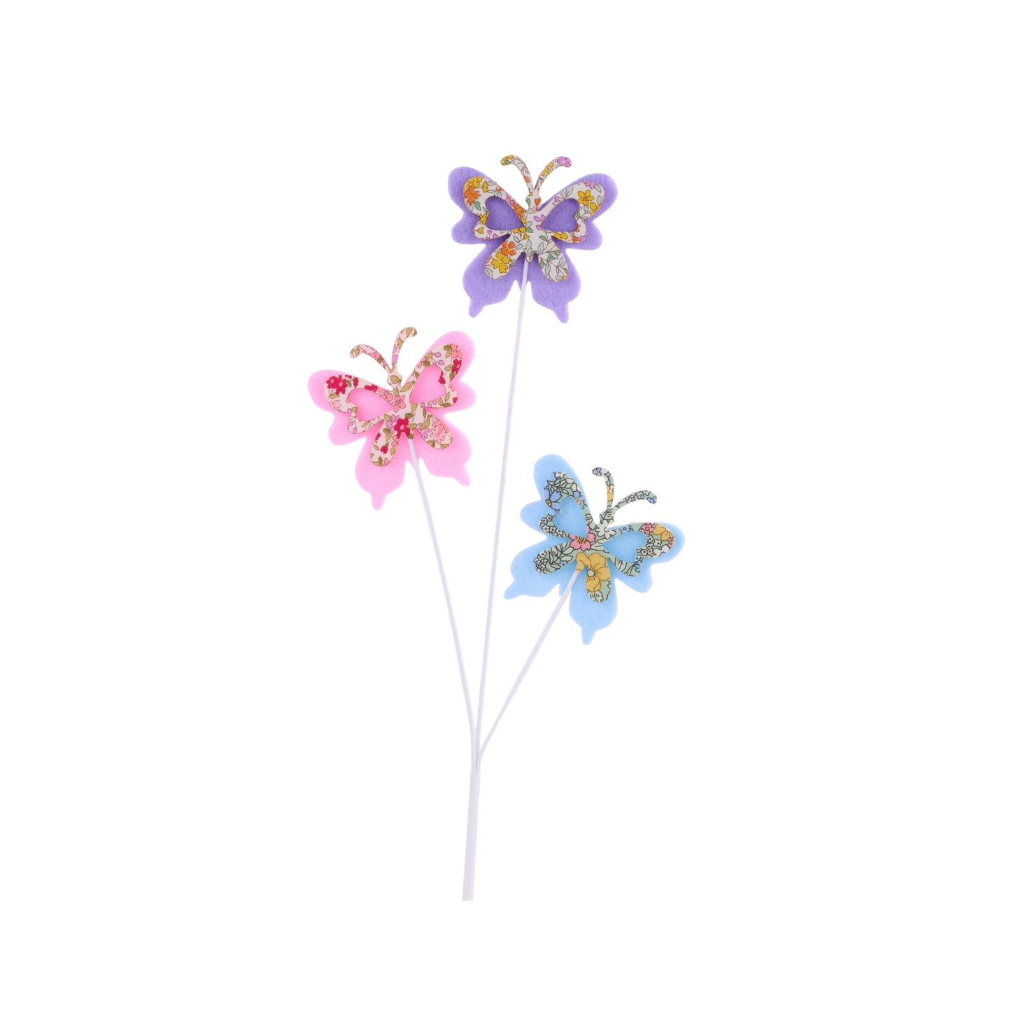 15" Felt Floral Butterfly Spray | Spring Floral Spray | DIY Wreath Decor Embellishment | Wreath Supplies