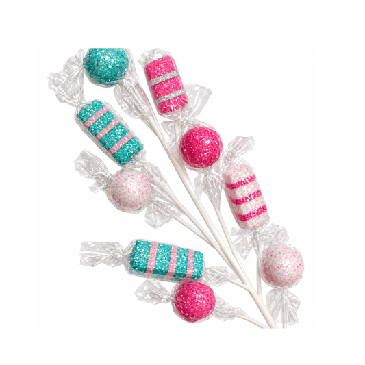 29" Cello Wrapped Candy Spray | Whimsical Wreath Pick | Holiday Embellishment | DIY Wreath Supply