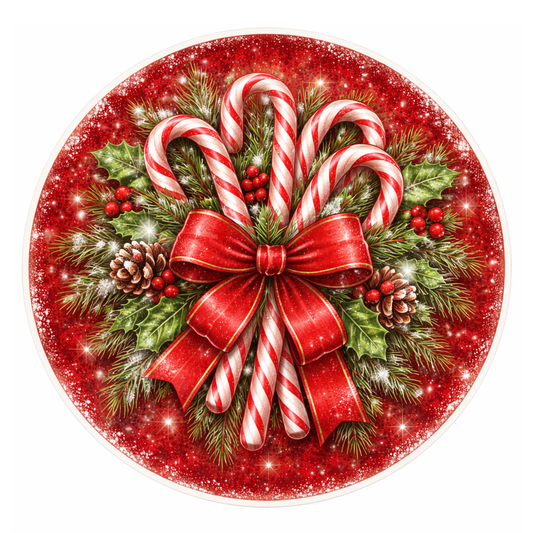 Candy CaneChristmas 10 inch Wreath Sign, Home Decor, The Ritzy Cactus