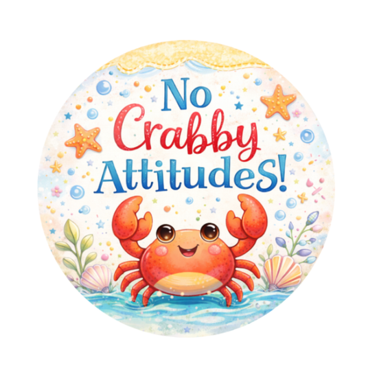 No Crabby Attitudes 10" Wreath Sign, Home Decor, The Ritzy Cactus