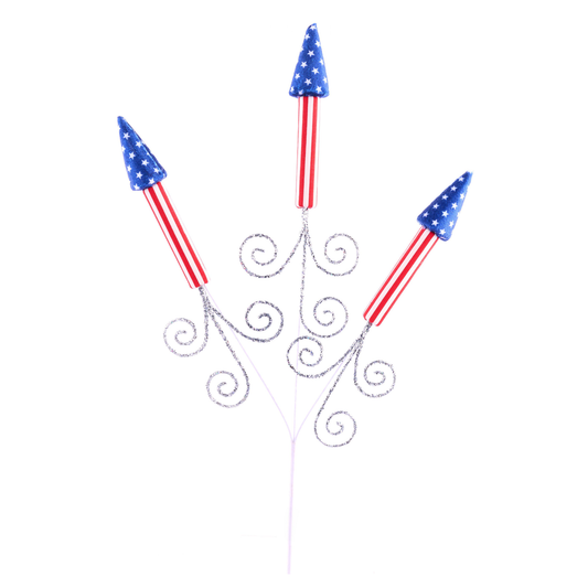 26" Lit Firecracker Spray| Holiday Patriotic Spray | DIY Decor Wreath Embellishment | Wreath Supplies
