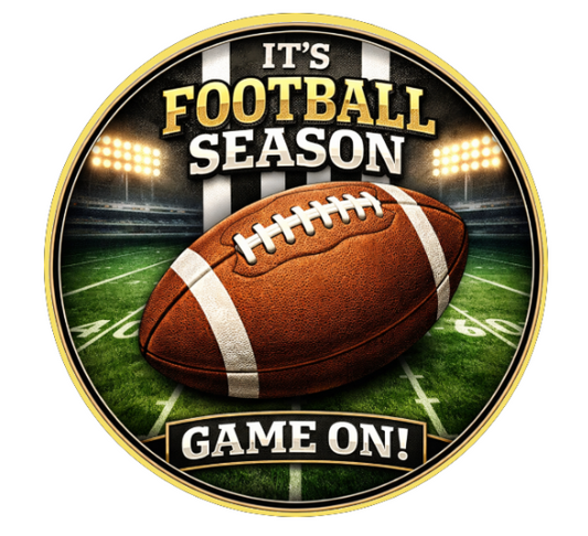 10" Football Season Sign, Metal Wreath Sign, Home Decor, DIY Wreath Supply