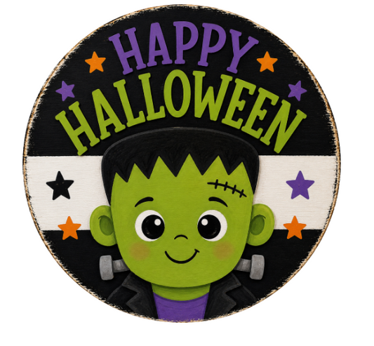 Frankie Halloween 10" Wreath Sign, Home Decor, The Ritzy Cactus