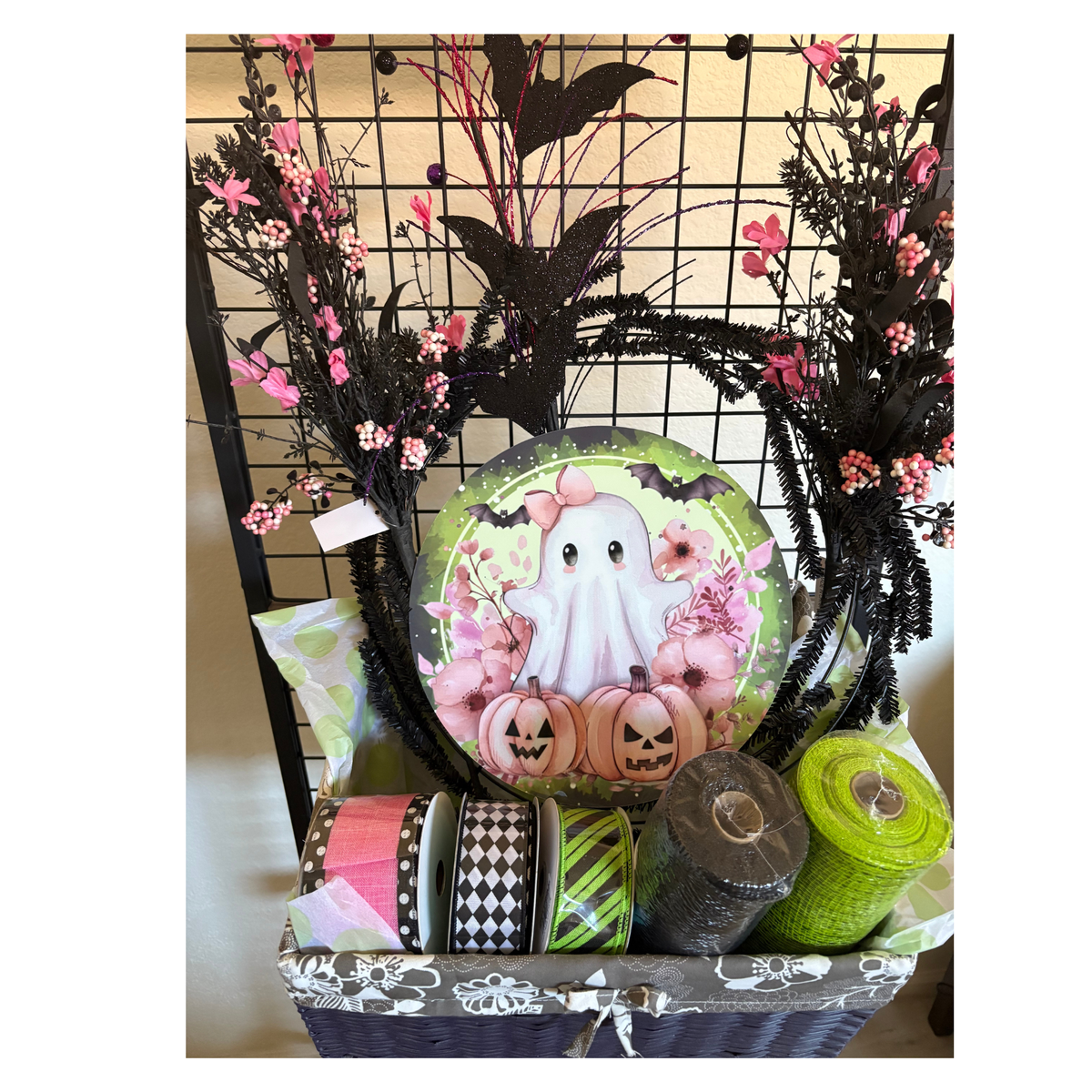 DIY Halloween Wreath Kit, Ghost Glam Edition by The Ritzy Cactus, Seasonal Wreath Kit. This is a WREATH KIT
