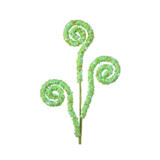 29" Green Sequin Spring Curl Spray| Holiday Spring Spray | DIY Easter Decor Wreath Embellishment | Wreath Supplies