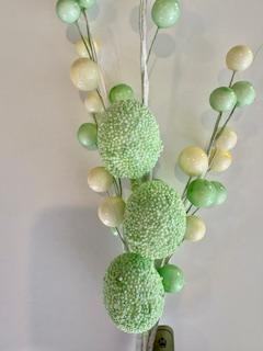 18" Green Glazed Egg and Berry Spray| Holiday Spring Spray | DIY Easter Decor Wreath Embellishment | Wreath Supplies