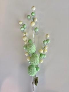 18" Green Glazed Egg and Berry Spray| Holiday Spring Spray | DIY Easter Decor Wreath Embellishment | Wreath Supplies