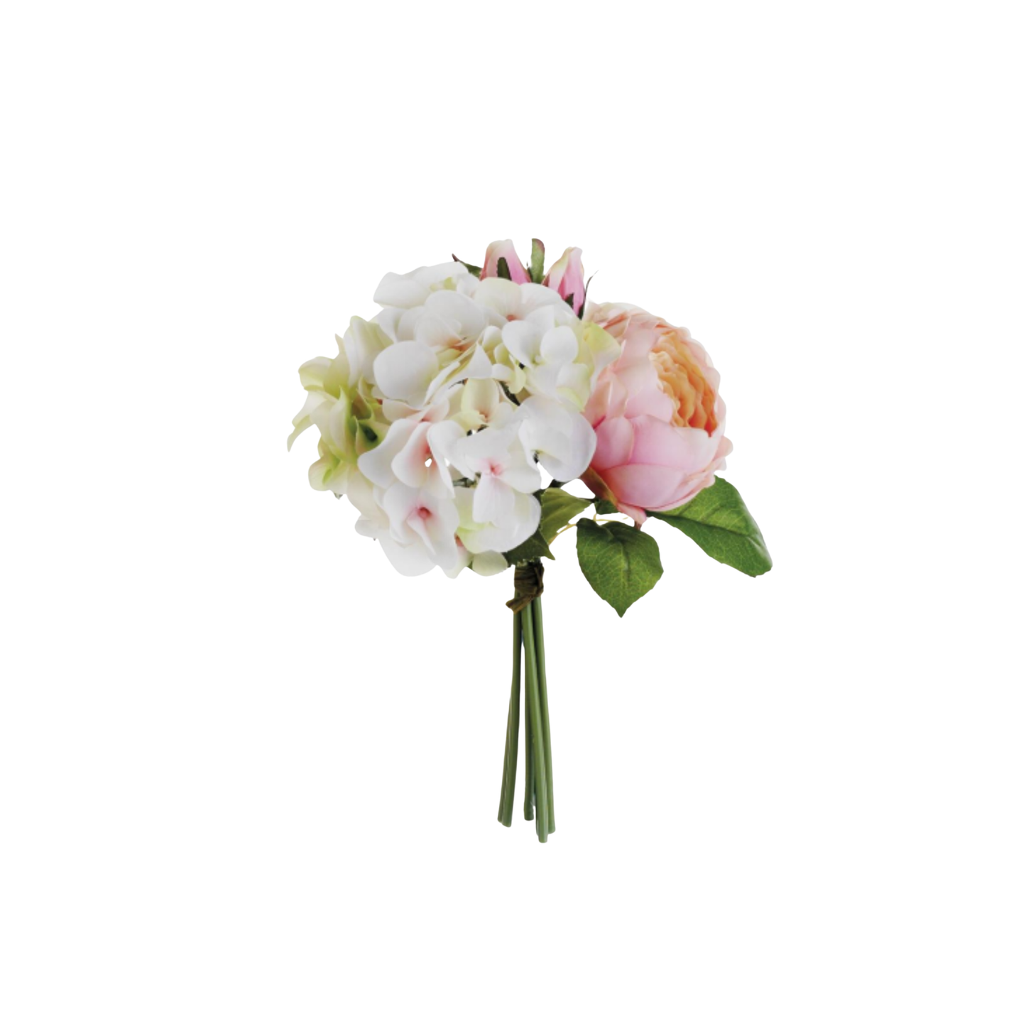 11" Pink Peony, Rose & White Hydrangea Bouquet Elegant Wreath Embellishment, Wreath Supplies, Greenery, DIY Craft Supply