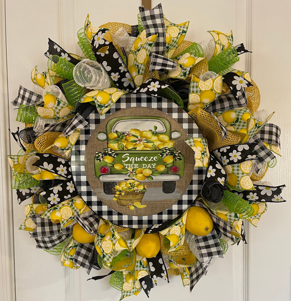 Fresh Lemon Truck Door Wreath