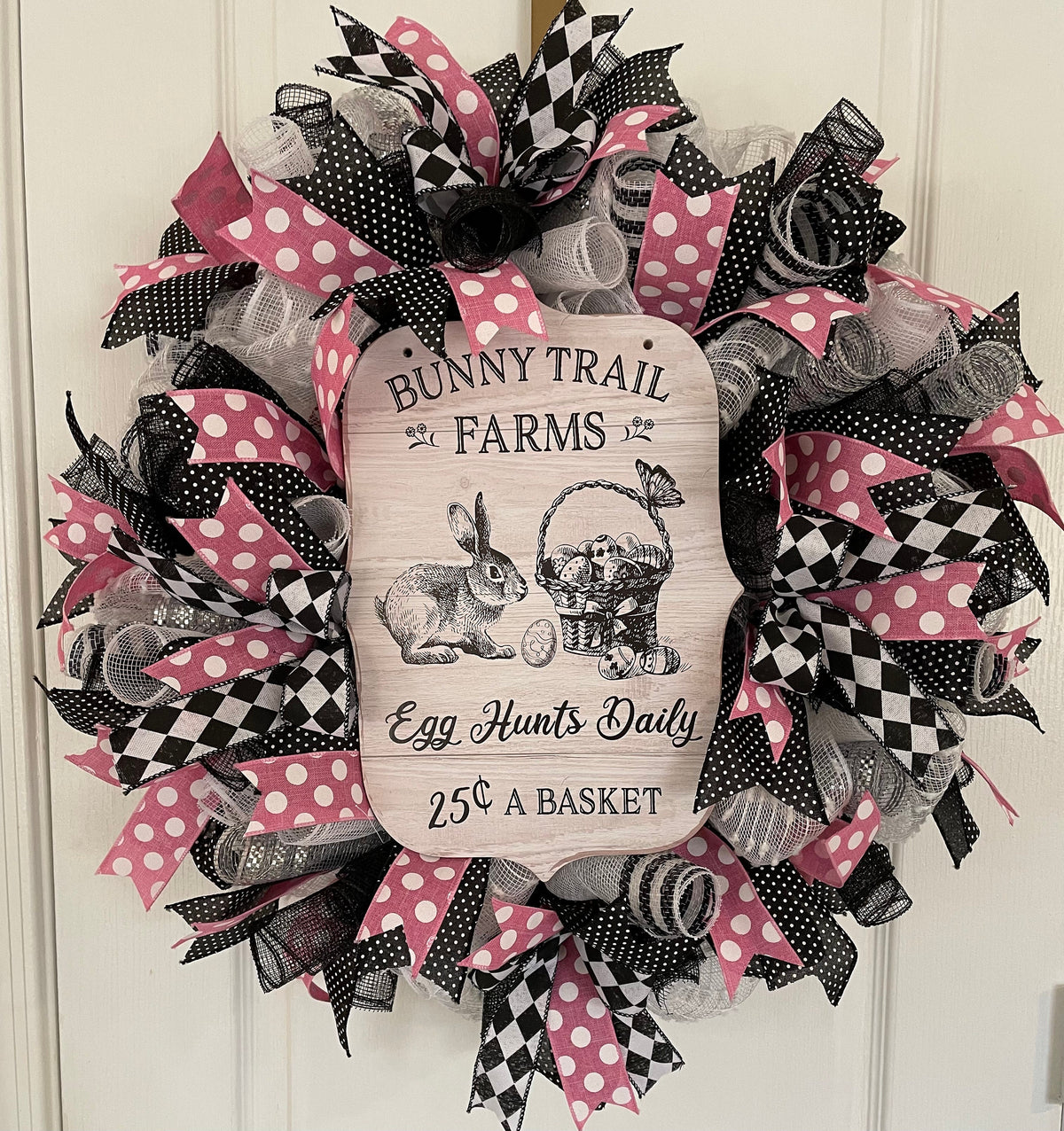 Bunny Trail Easter Door Wreath